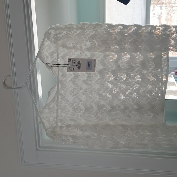 Zara White Sequence crop top - Picture 10 of 10